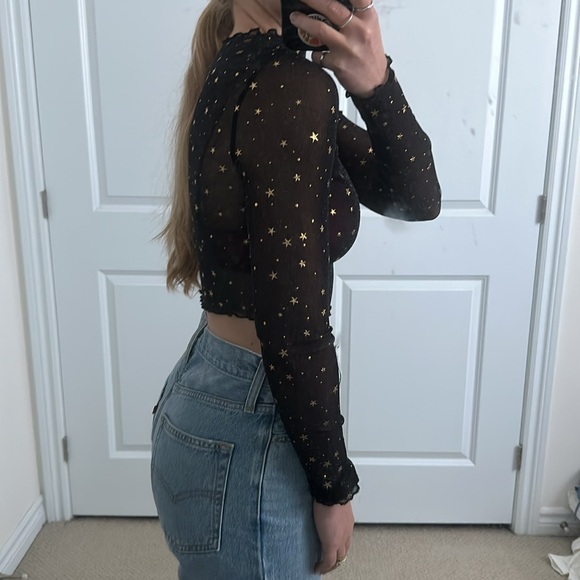 Sparkly Star Mesh Crop Top - Picture 4 of 4